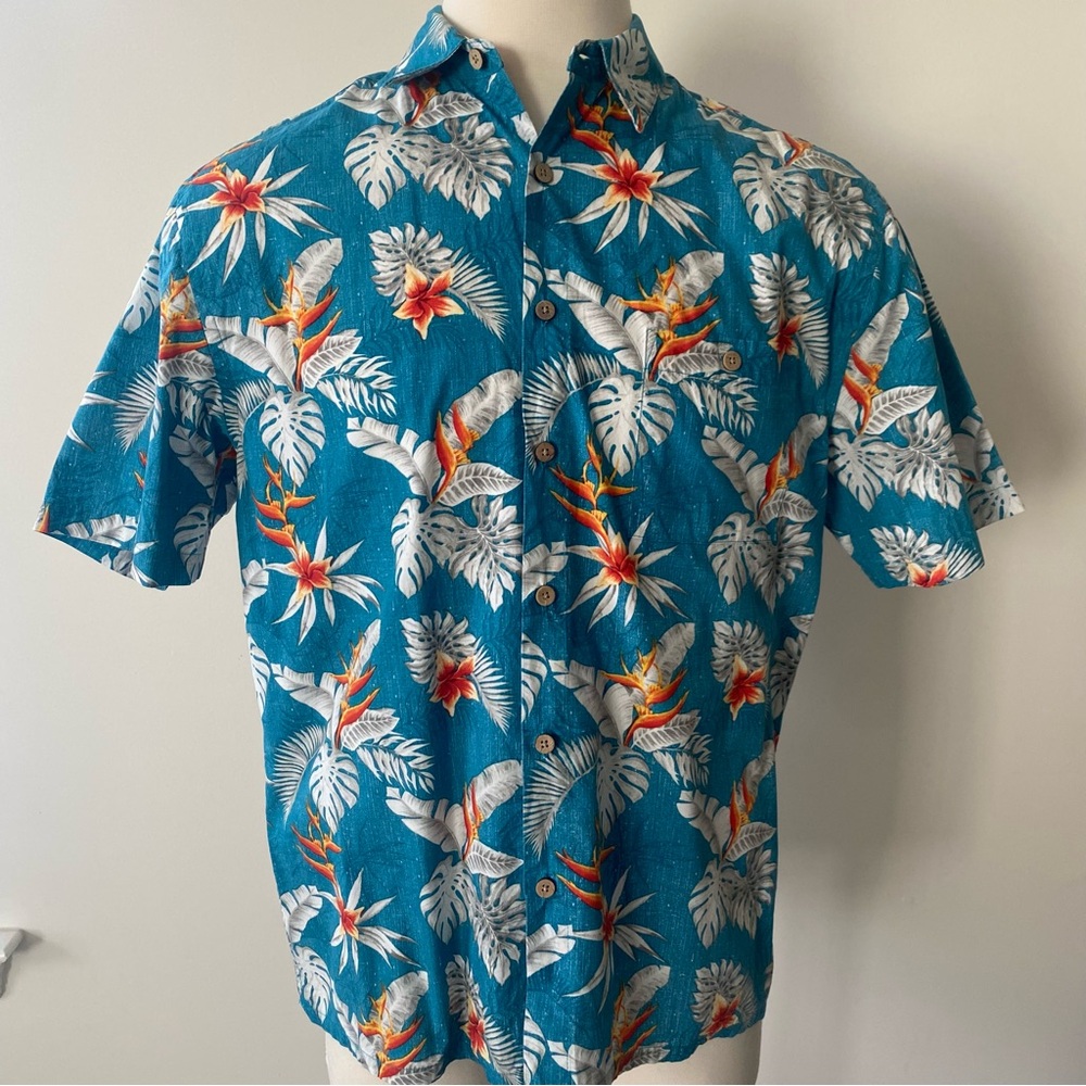Newport Blue Button Up Floral Shirt